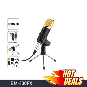 BM-100FX USB Condenser Microphone for YouTube, Voice Recording & Studio – Best Price in Bangladesh