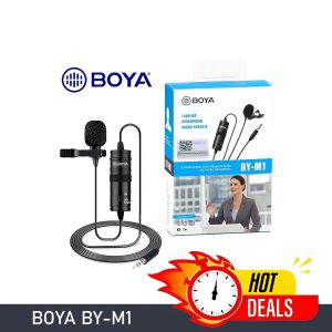 Boya BY-M1 Clip-On Lavalier Microphone for Mobile, DSLR, YouTube & Recording